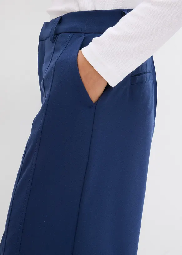 Pantaloni larghi in misto viscosa, a vita alta, bonprix