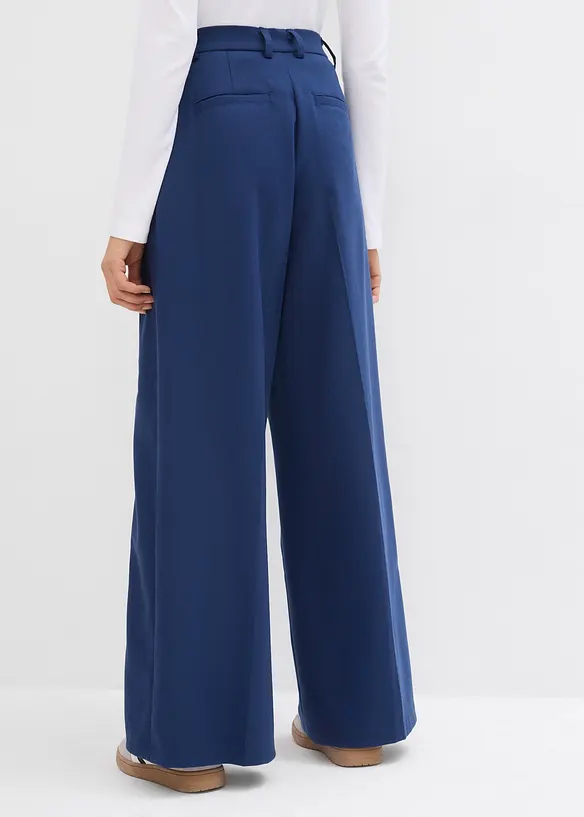 Pantaloni larghi in misto viscosa, a vita alta, bonprix
