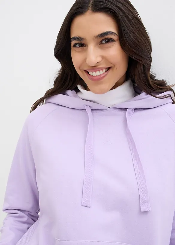 Felpa con cappuccio e spacchi laterali, bonprix