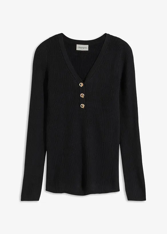 Maglione a coste con viscosa, bonprix