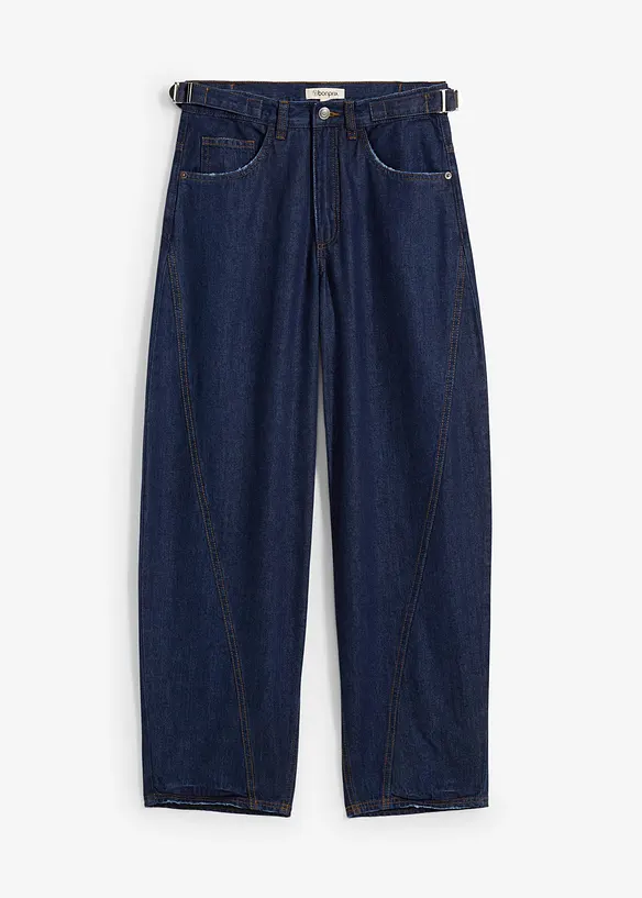 Jeans a palloncino, vita media, bonprix
