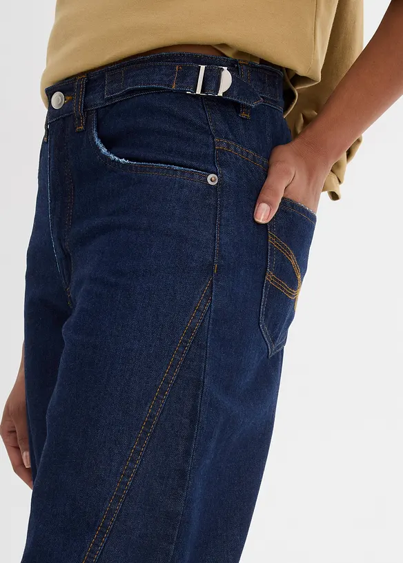 Jeans a palloncino, vita media, bonprix