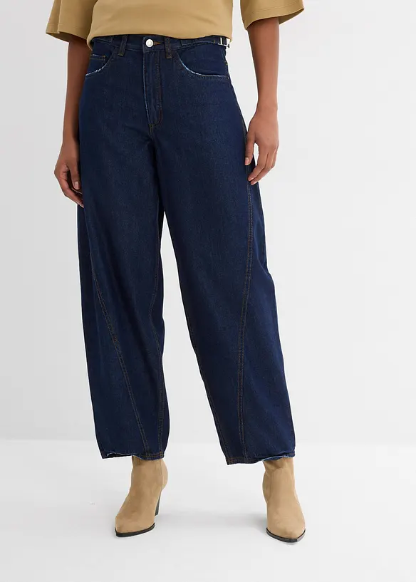 Jeans a palloncino, vita media, bonprix