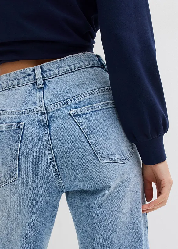 Jeans wide leg lunghi, vita alta, bonprix