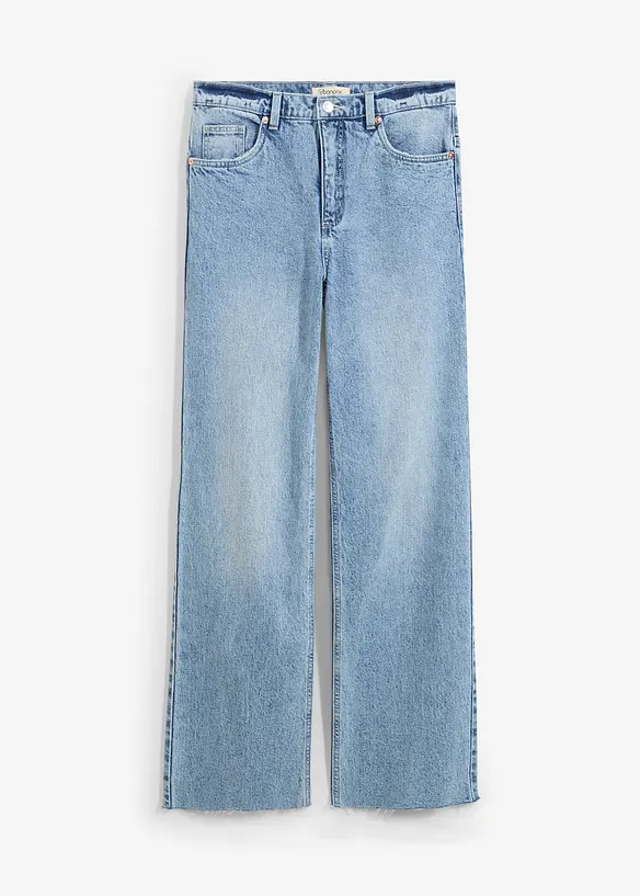 Jeans wide leg lunghi, vita alta, bonprix