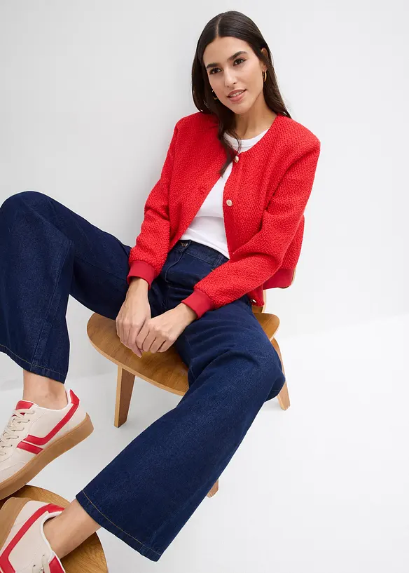 Jeans wide leg, vita media, bonprix