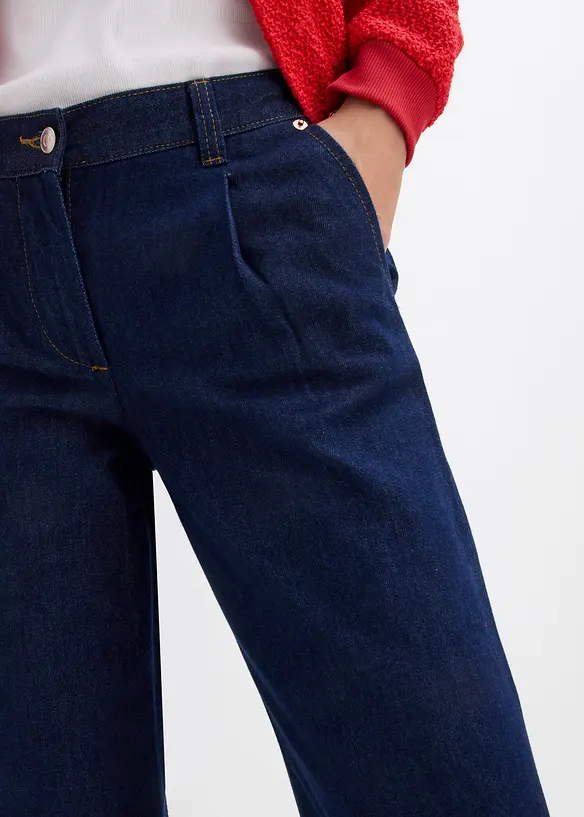 Jeans wide leg, vita media, bonprix