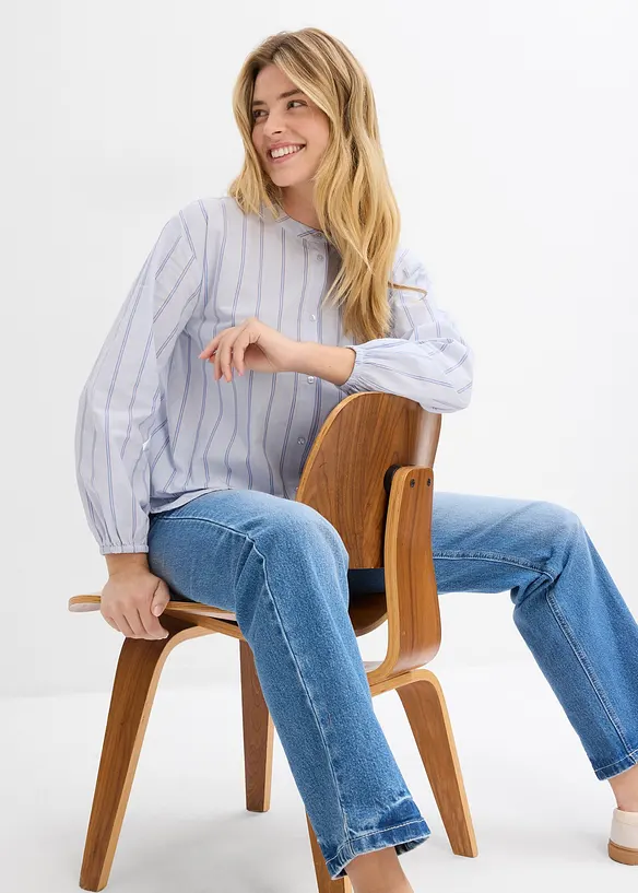 Camicia lunga in popeline di cotone, bonprix
