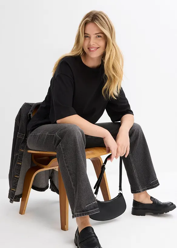 Maglia lunga in interlock, bonprix