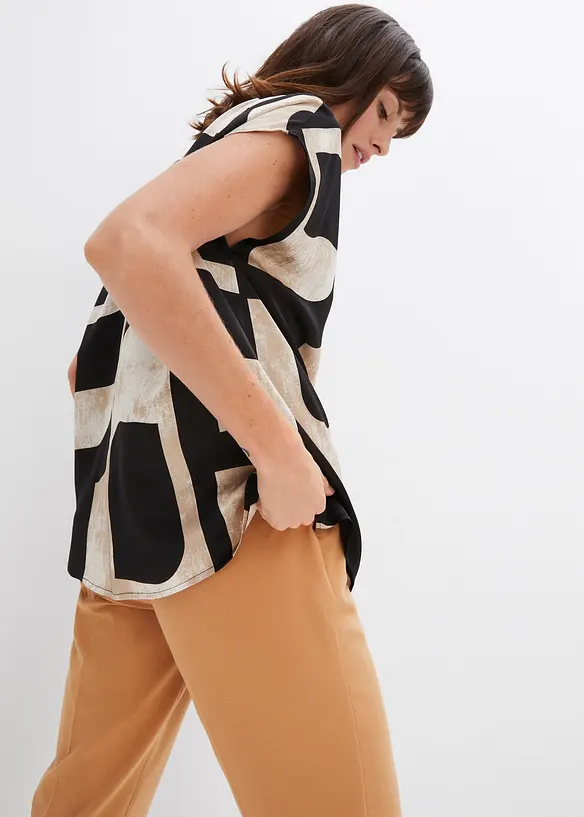 Blusa stile tunica in satin, bonprix
