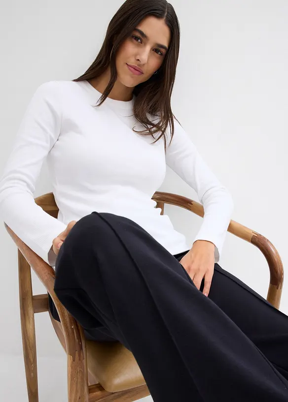 Maglia a costine con cotone biologico (pacco da 2), bonprix