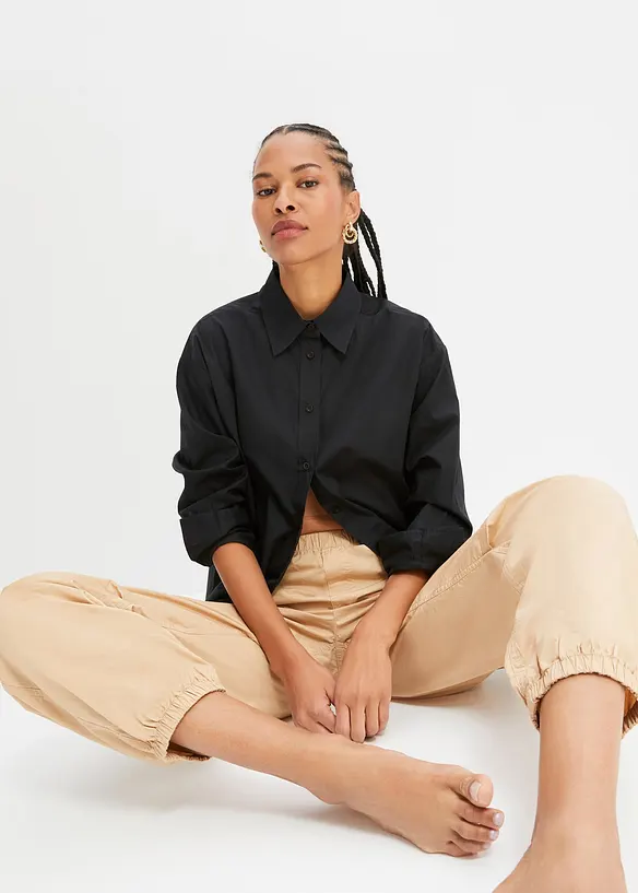 Camicia oversize con bottoni in puro cotone, bonprix