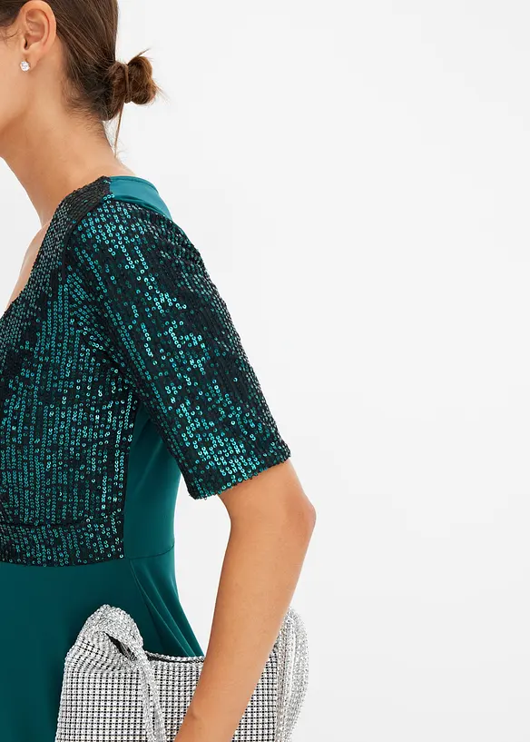 Abito corto con paillettes, bonprix