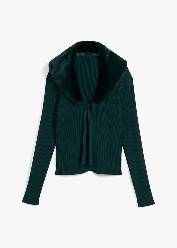 Cardigan con ecopelliccia, bonprix
