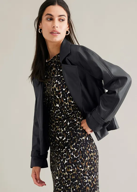 Parka corto in similpelle, bonprix