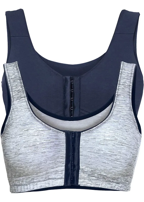 Reggiseno con chiusura anteriore senza ferretto con cotone biologico (pacco da 2), bonprix