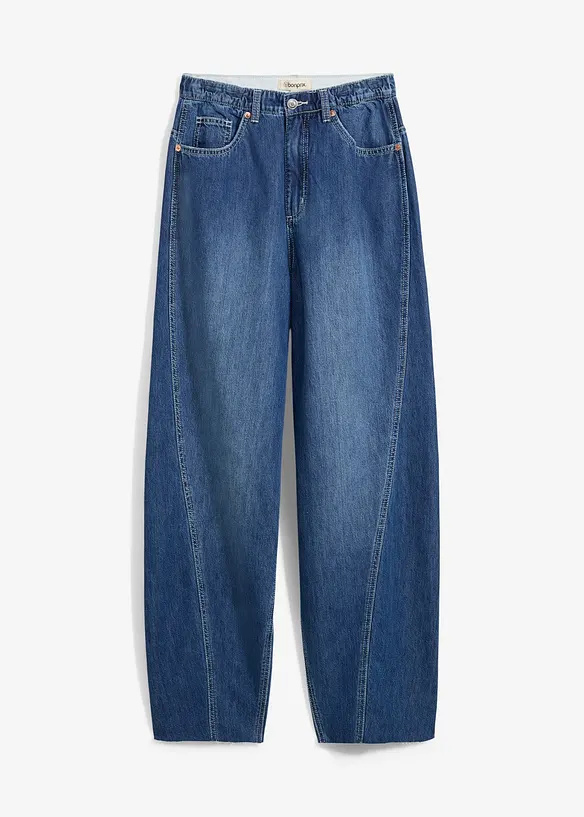 Jeans a palloncino super morbidi, vita alta, bonprix