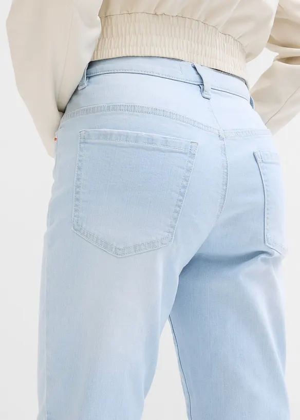 Mom jeans cropped, vita alta, bonprix