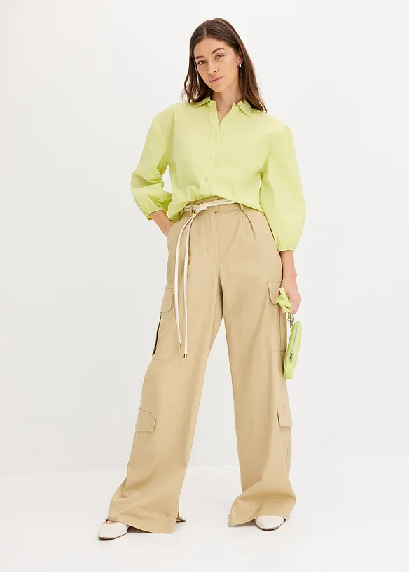 Pantaloni cargo in puro cotone, bonprix