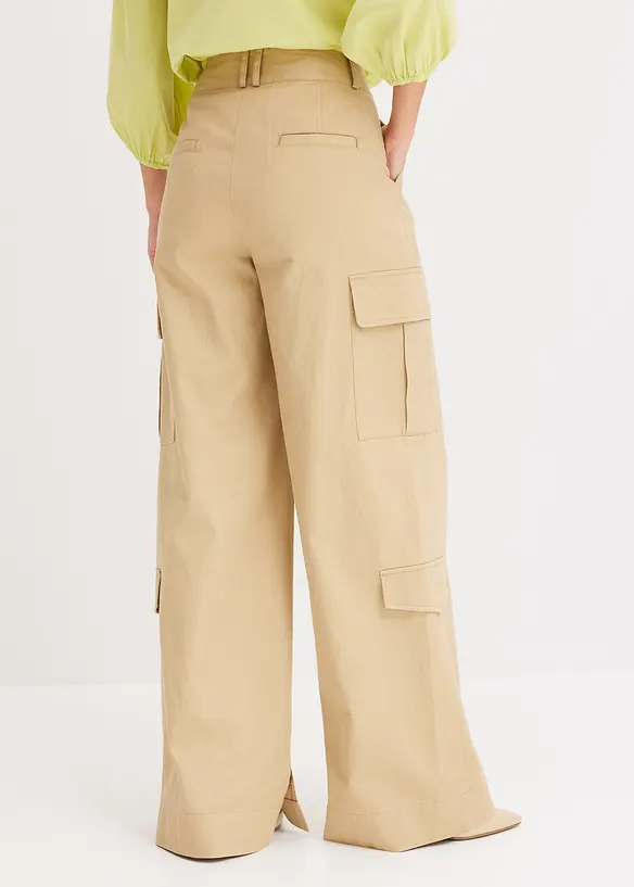 Pantaloni cargo in puro cotone, bonprix