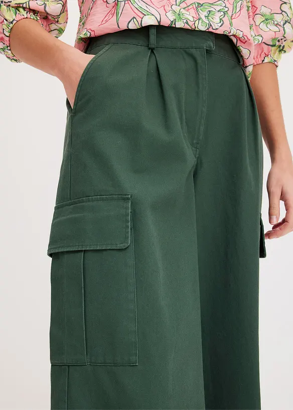 Pantaloni cargo in puro cotone, bonprix