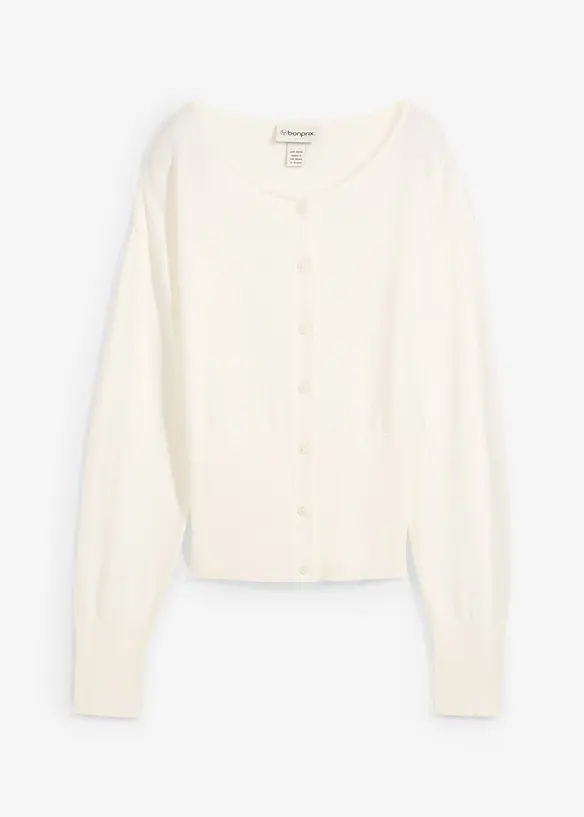 Cardigan in filato fine di misto cotone, bonprix