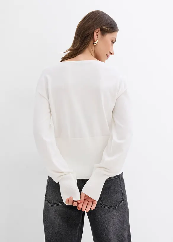 Cardigan in filato fine di misto cotone, bonprix