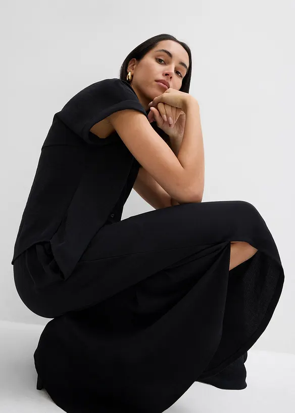 Blusa oversize in crêpe strutturato, bonprix