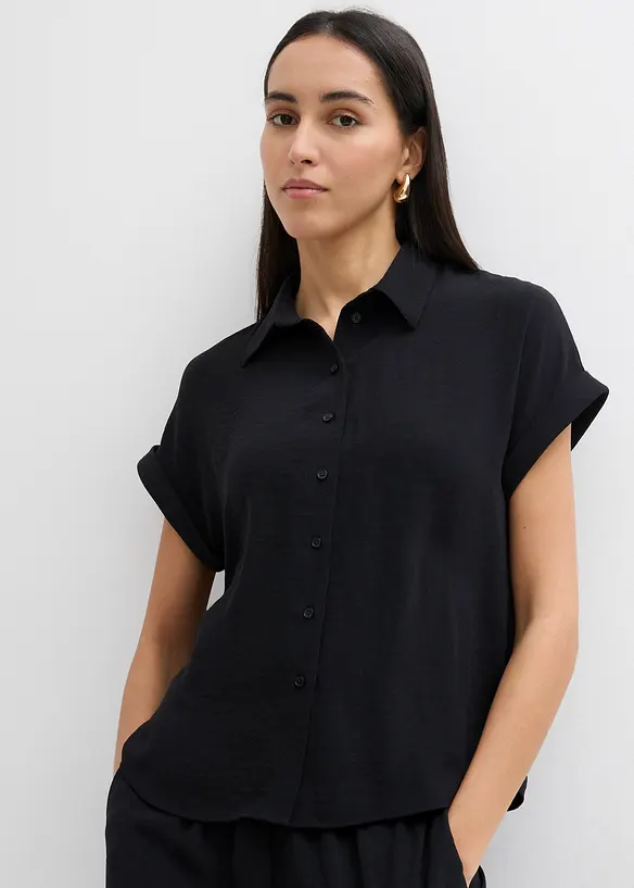 Blusa oversize in crêpe strutturato, bonprix