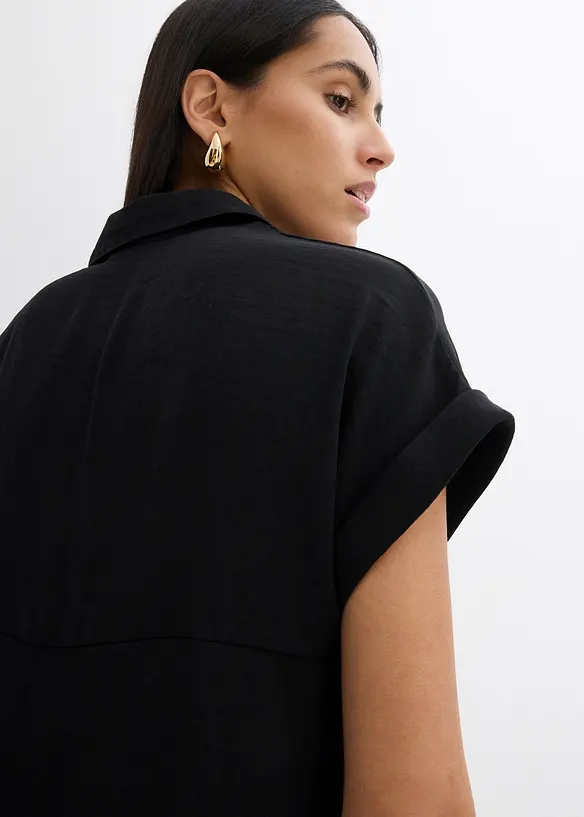 Blusa oversize in crêpe strutturato, bonprix