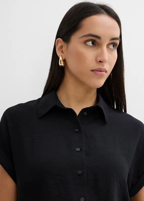 Blusa oversize in crêpe strutturato, bonprix
