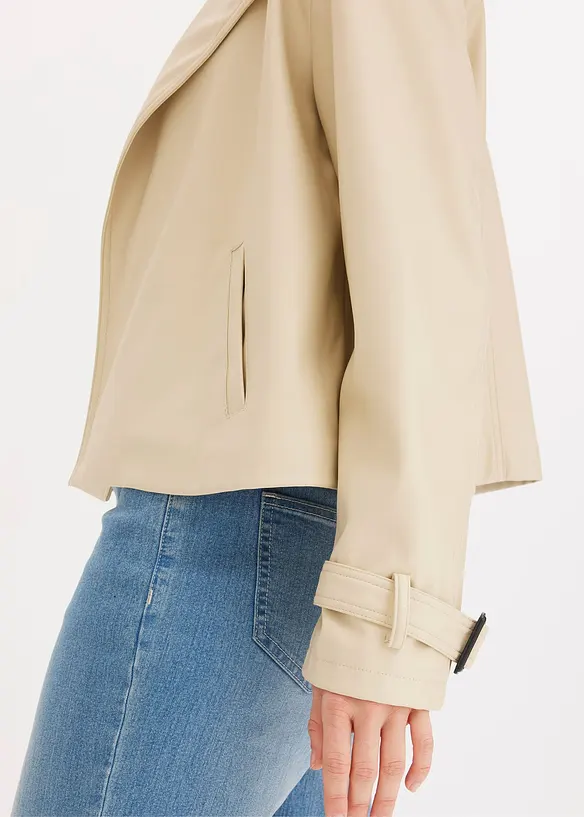 Trench corto in similpelle, bonprix
