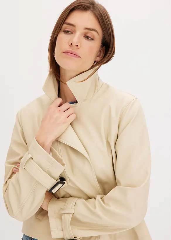 Trench corto in similpelle, bonprix