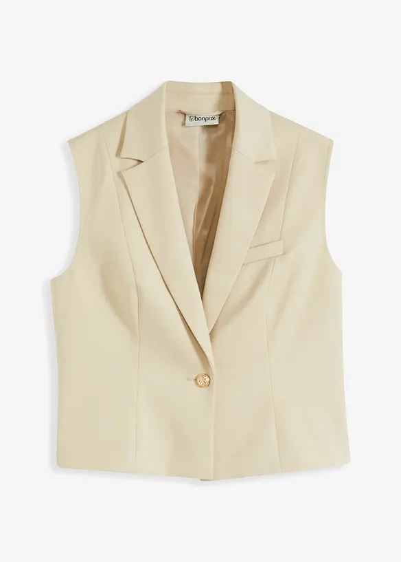 Gilet blazer con bottone decorativo, bonprix