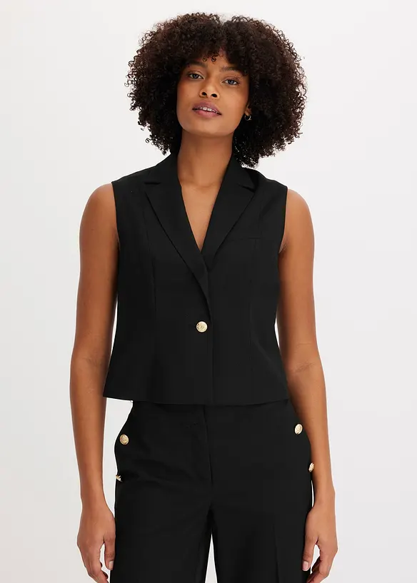 Gilet blazer con bottone decorativo, bonprix