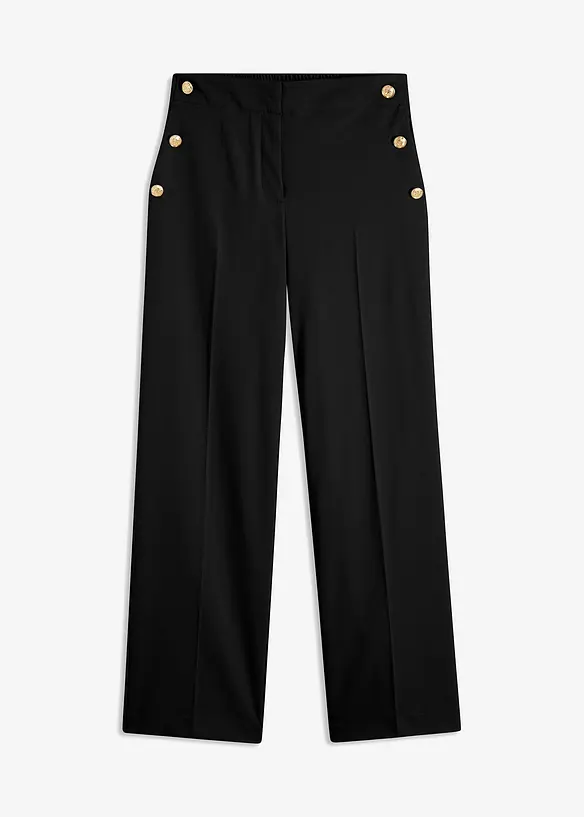 Pantaloni larghi con bottoni decorativi, bonprix