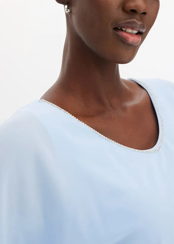 Tunica di chiffon con bordino di strass, bonprix