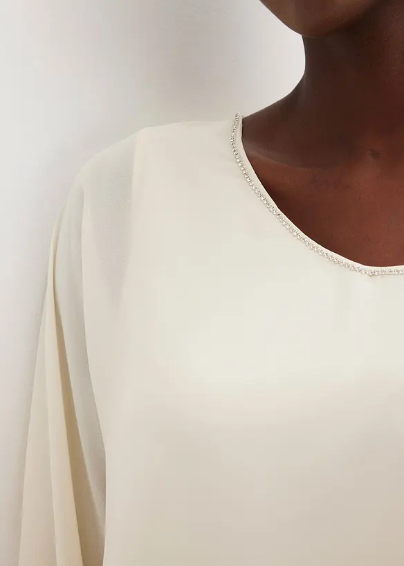 Tunica di chiffon con bordino di strass, bonprix