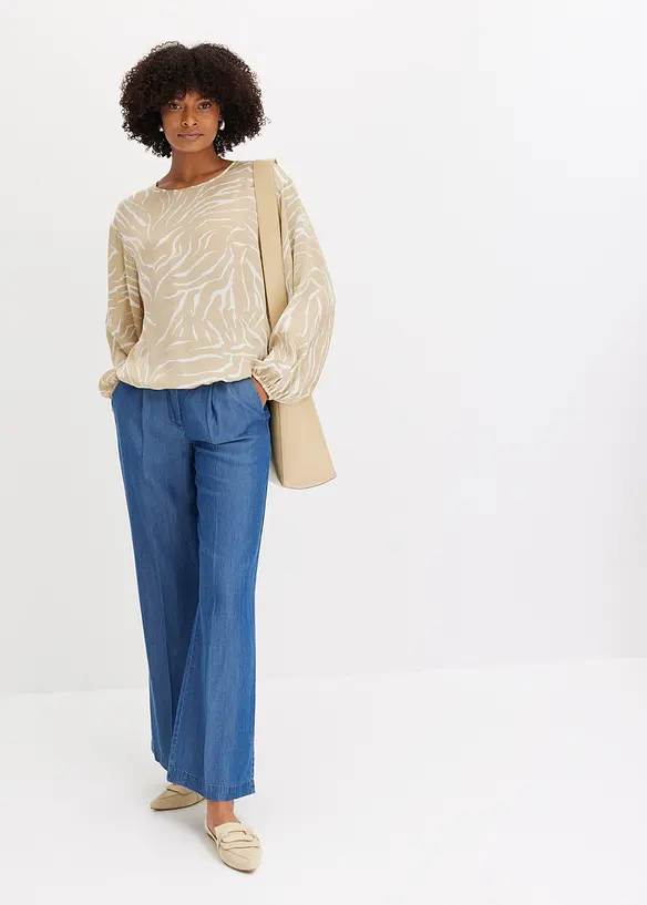 Pantaloni in lyocell con pinces, bonprix