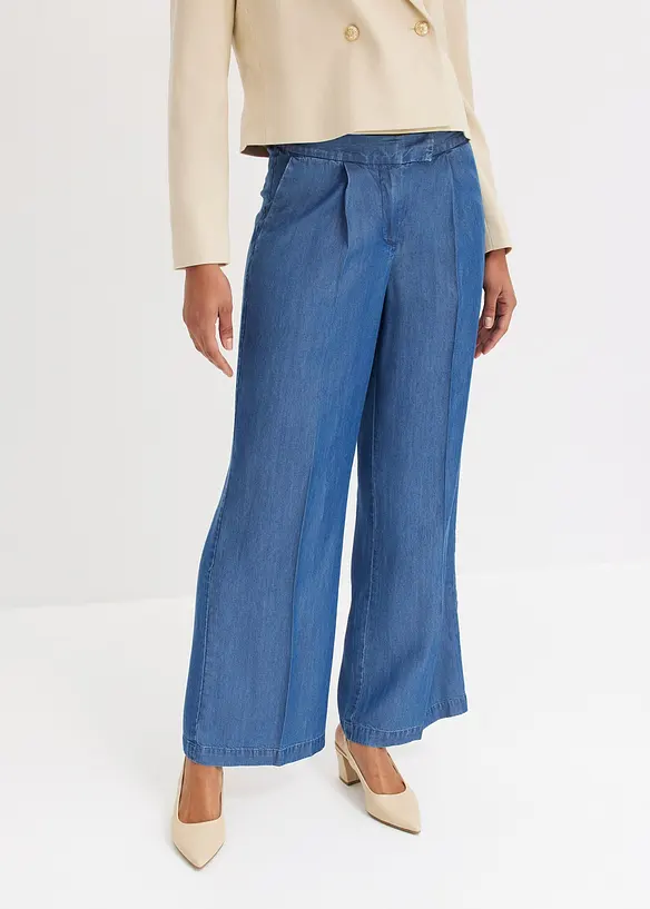 Pantaloni in lyocell con pinces, bonprix