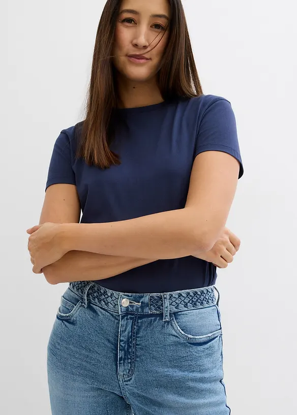 Jeans straight, vita media, bonprix