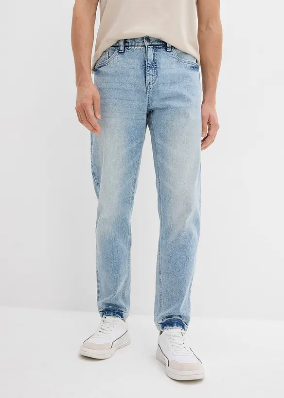 Jeans cropped classic fit elasticizzati, tapered, bonprix