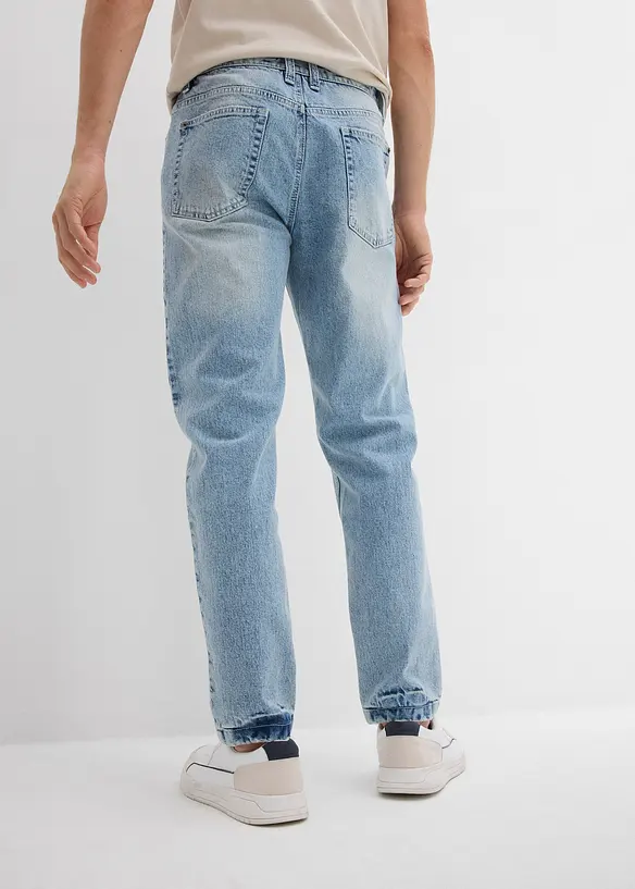 Jeans cropped classic fit elasticizzati, tapered, bonprix