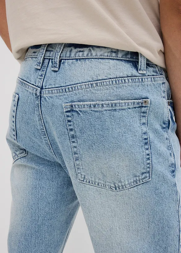 Jeans cropped classic fit elasticizzati, tapered, bonprix