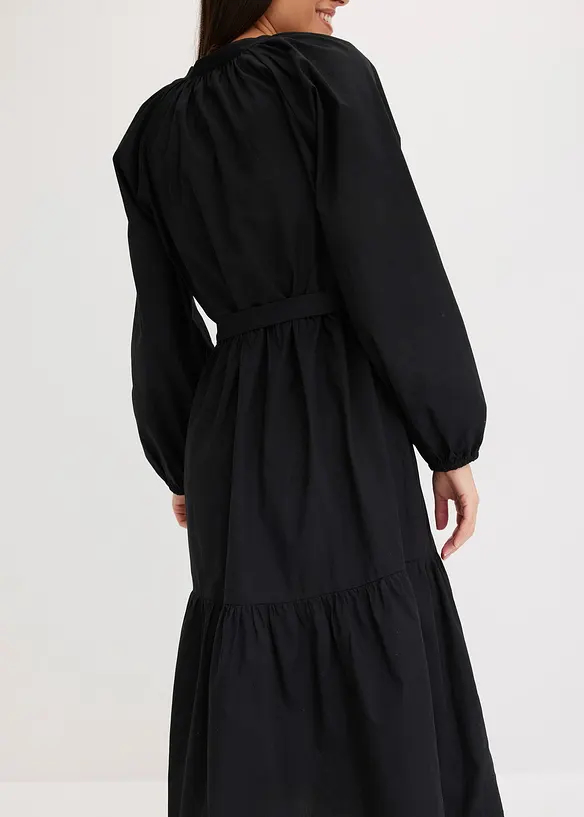 Abito midi con inserti in crochet, bonprix