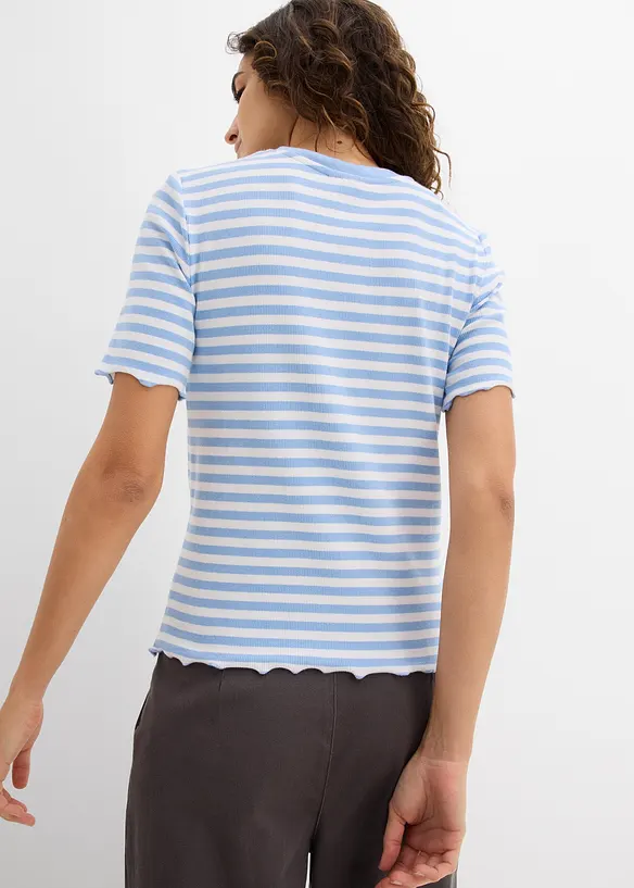 Maglia a a costine a maniche corte, bonprix