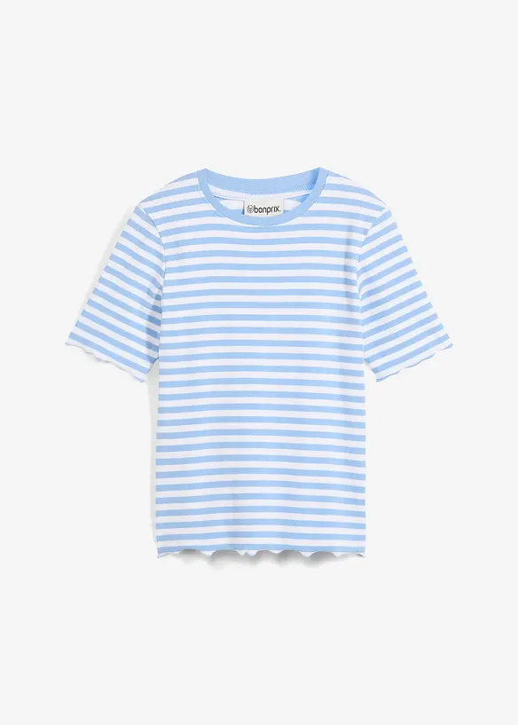 Maglia a a costine a maniche corte, bonprix