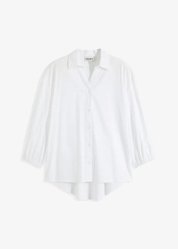 Blusa con fondo asimmetrico e maniche a palloncino, bonprix