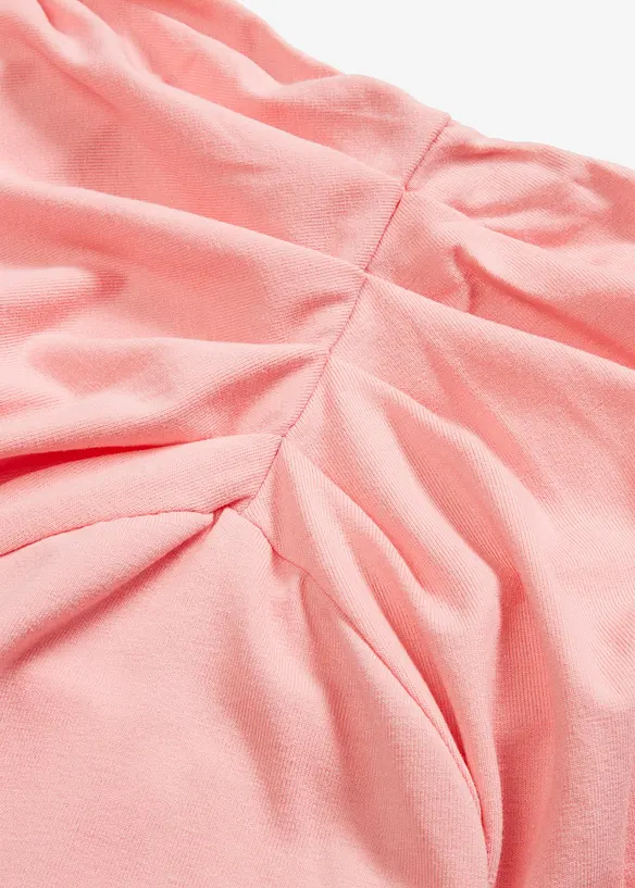 Maglia con spalla scoperta e arricciatura, bonprix