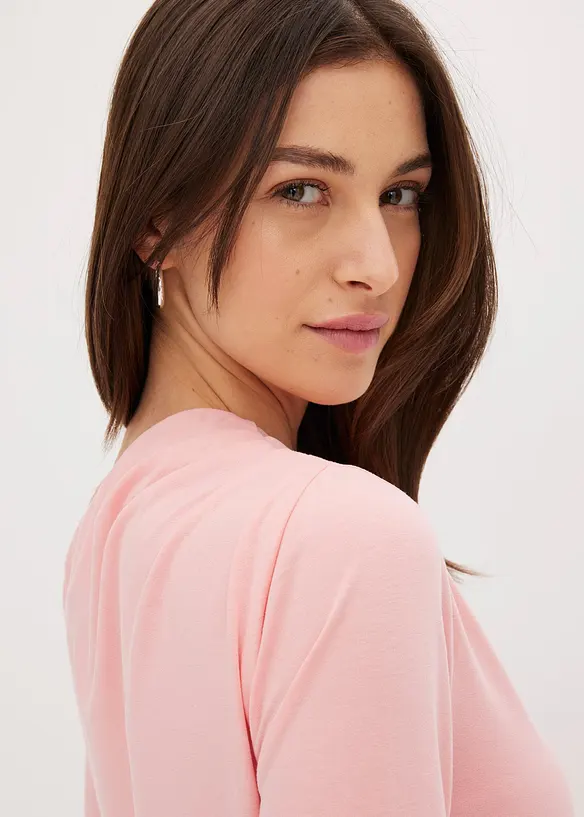 Maglia con spalla scoperta e arricciatura, bonprix